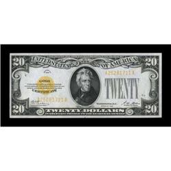 Fr. 2402 $20 1928 Gold Certificate. Choice About