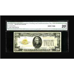 Fr. 2402* $20 1928 Gold Certificate. CGA Very