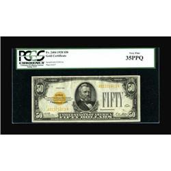 Fr. 2404 $50 1928 Gold Certificate. PCGS Very