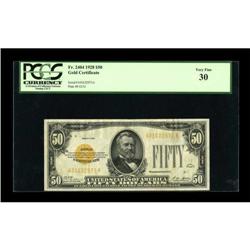 Fr. 2404 $50 1928 Gold Certificate. PCGS Very