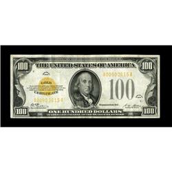 Fr. 2405 $100 1928 Gold Certificate. Very