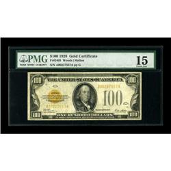 Fr. 2405 $100 1928 Gold Certificate. PMG Choice
