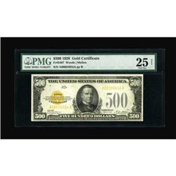 Fr. 2407 $500 1928 Gold Certificate. PMG Very