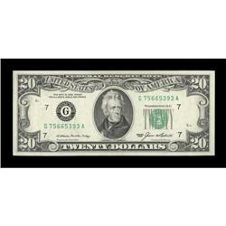 Fr. 2075-G $20 1985 Federal Reserve Note. Crisp