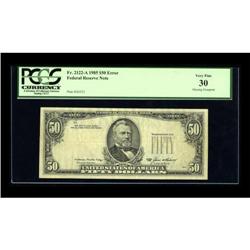 Fr. 2122-A $50 1985 Federal Reserve Note. PCGS