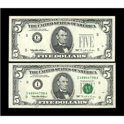 Fr. 1984-E $5 1995 Federal Reserve Note. Gem
