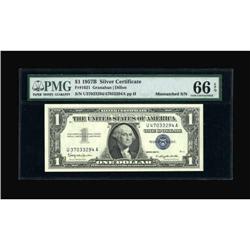 Fr. 1621 $1 1957B Silver Certificate. PMG Gem