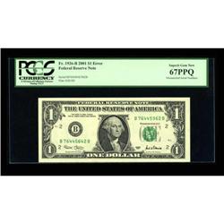 Fr. 1926-B $1 2001 Federal Reserve Note. PCGS