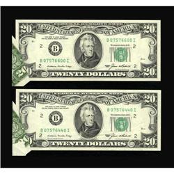 Fr. 2075-B $20 1985 Federal Reserve Notes. Two