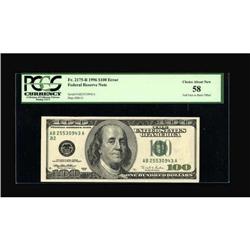Fr. 2175-B $100 1996 Federal Reserve Note. PCGS