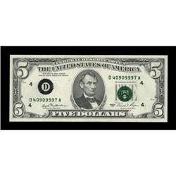 Fr. 1976-D $5 1981 Federal Reserve Note. About