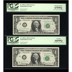 Fr. 1901-L $1 1963A Federal Reserve Notes. Two