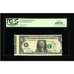 Fr. 1930-F $1 2003A Federal Reserve Note. PCGS