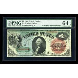 Fr. 18 $1 1869 Legal Tender PMG Choice