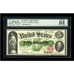 Fr. 61a $5 1862 Legal Tender PMG Choice