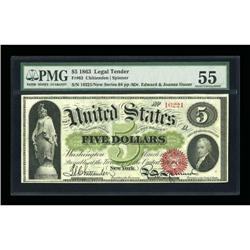 Fr. 63 $5 1863 Legal Tender PMG About