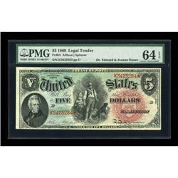 Fr. 64 $5 1869 Legal Tender PMG Choice
