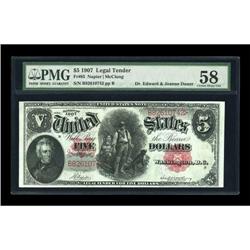 Fr. 85 $5 1907 Legal Tender PMG Choice About Unc
