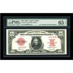 Fr. 123 $10 1923 Legal Tender PMG Gem