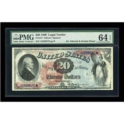 Fr. 127 $20 1869 Legal Tender PMG Choice
