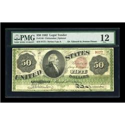 Fr. 148 $50 1862 Legal Tender PMG Fine 12.