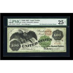 Fr. 165 $100 1862 Legal Tender PMG Very Fine 25.