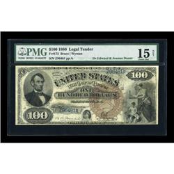 Fr. 173 $100 1880 Legal Tender PMG Choice Fine