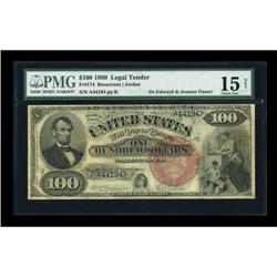 Fr. 174 $100 1880 Legal Tender PMG Choice Fine