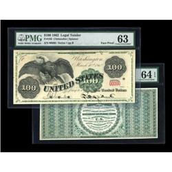 Fr. 165 Hessler 1120 $100 1862 Legal Tender Face