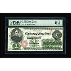 Fr. 16 $1 1862 Legal Tender PMG Uncirculated 62.