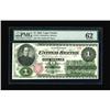 Image 1 : Fr. 16 $1 1862 Legal Tender PMG Uncirculated 62.