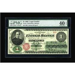 Fr. 16 $1 1862 Legal Tender PMG Extremely Fine