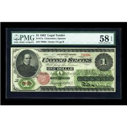 Fr. 17a $1 1862 Legal Tender PMG Choice About