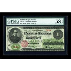 Fr. 17a $1 1862 Legal Tender PMG Choice About