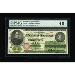 Fr. 17a $1 1862 Legal Tender PMG Extremely Fine