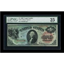Fr. 18 $1 1869 Legal Tender PMG Very Fine 25.