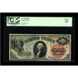 Fr. 18 $1 1869 Legal Tender PCGS Very Fine 25.
