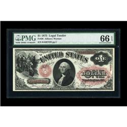 Fr. 26 $1 1875 Legal Tender PMG Gem Uncirculated