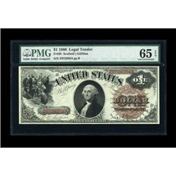 Fr. 28 $1 1880 Legal Tender PMG Gem Uncirculated