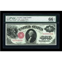 Fr. 36 $1 1917 Legal Tender PMG Gem Uncirculated
