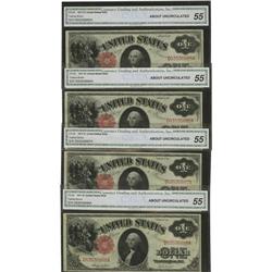 Fr. 36 $1 1917 Legal Tender Cut Sheet of Four