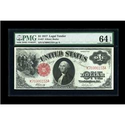 Fr. 37 $1 1917 Legal Tender PMG Choice