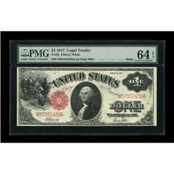 Fr. 38 $1 1917 Mule Legal Tender PMG Choice