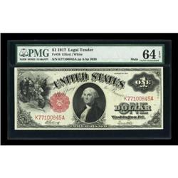 Fr. 38 $1 1917 Legal Tender PMG Choice
