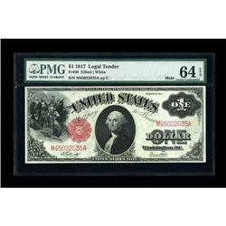 Fr. 38 $1 1917 Mule Legal Tender PMG Choice