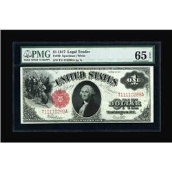Fr. 39 $1 1917 Legal Tender PMG Gem Uncirculated