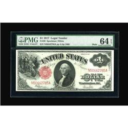 Fr. 39 $1 1917 Mule Legal Tender PMG Choice