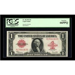 Fr. 40 $1 1923 Legal Tender PCGS Gem New 66PPQ.