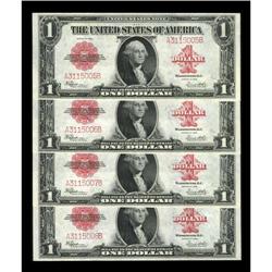 A Cut Sheet of Fr. 40 $1 1923 Legal Tender Notes