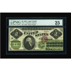 Fr. 41 $2 1862 Legal Tender PMG Very Fine 25.